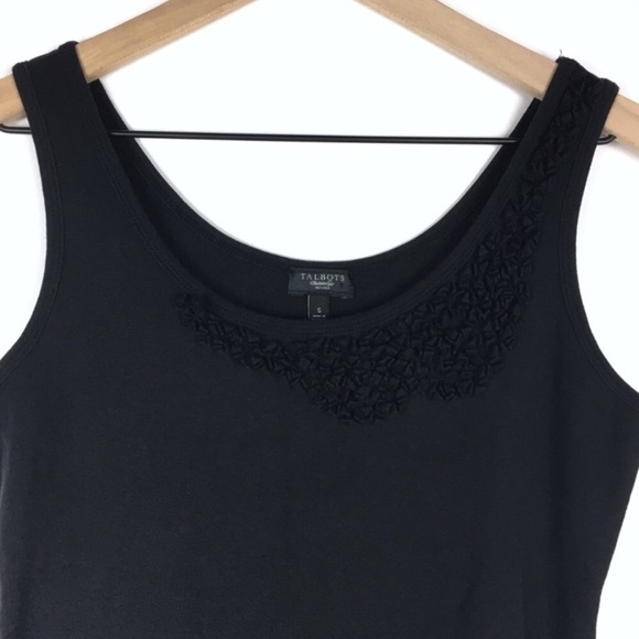 TALBOTS Tank Top Pima Cotton Solid 3D Neckline Stretchy Fitted Petite Size Small - Picture 3 of 8